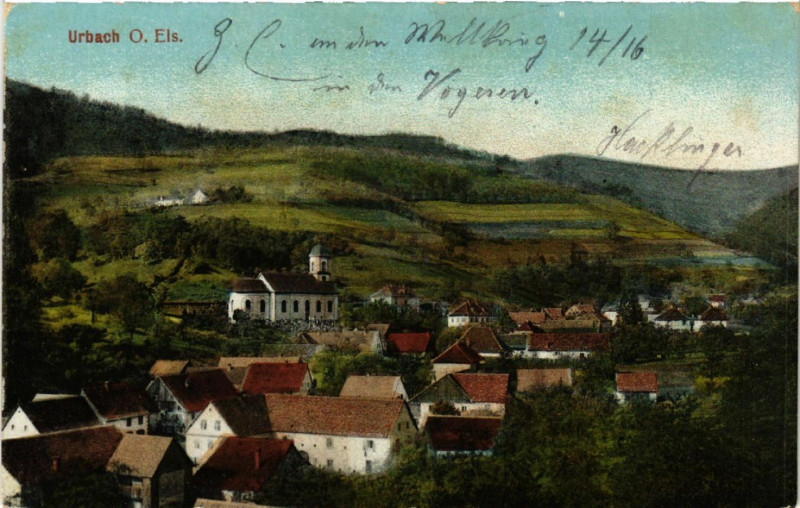Carte postale ancienne Urbach O. Els. - Fouday - Panorama