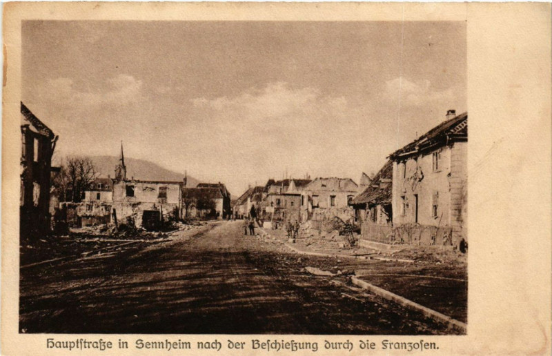 Carte postale ancienne Sennheim - Cernay - Hauptstrasse - Weltkrieg à Cernay