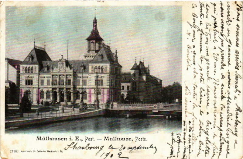 Carte postale ancienne Mulhausen - Mulhouse - Post - Poste à Mulhouse