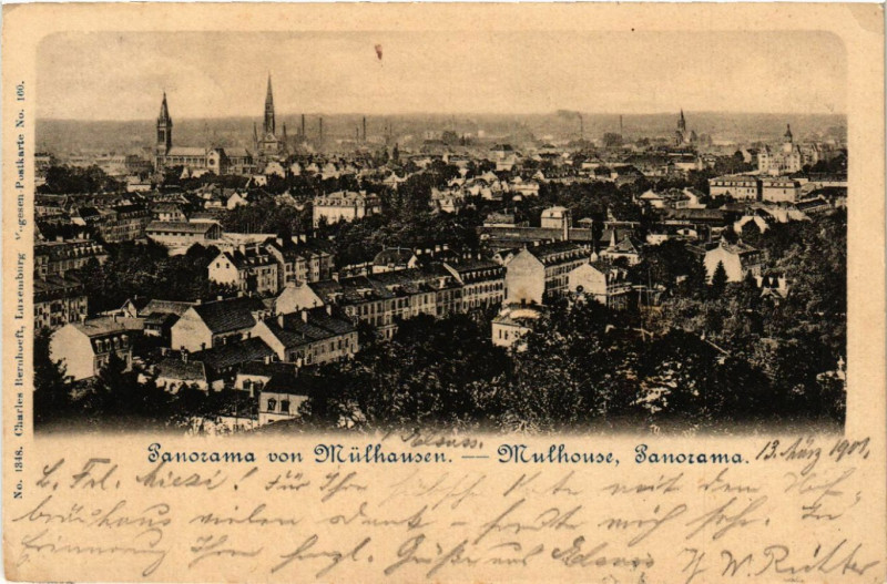 Carte postale ancienne Mulhausen - Mulhouse - Panorama à Mulhouse