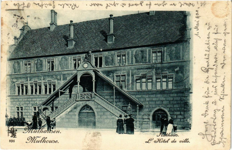 Carte postale ancienne Mulhausen - Mulhouse - L'Hotel de Ville - Rathaus à Mulhouse