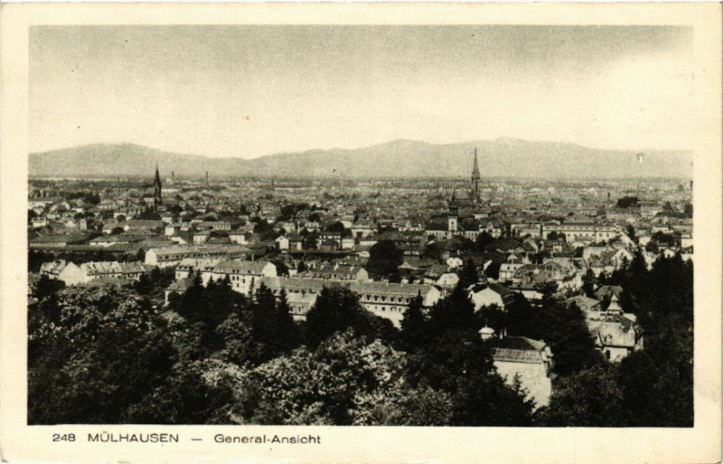 Carte postale ancienne Mulhausen - Mulhouse - General-Ansicht - Vue générale à Mulhouse
