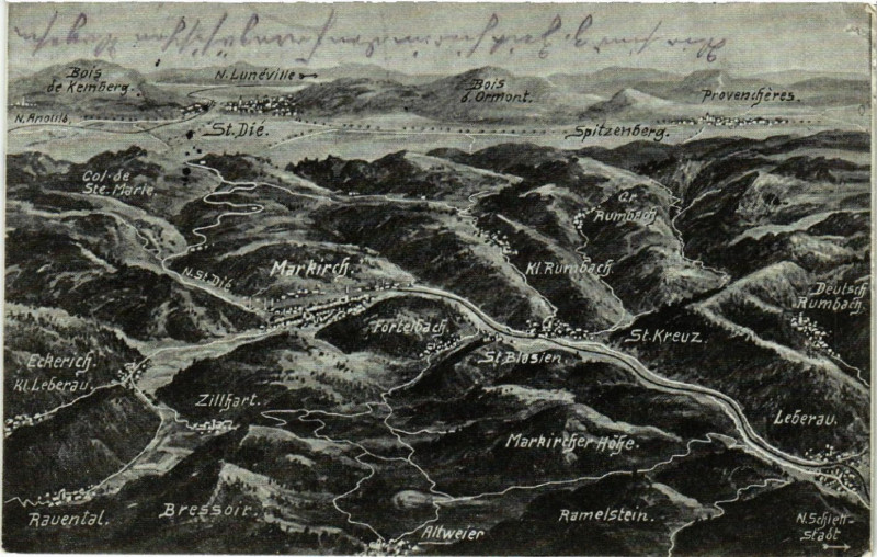 Carte postale ancienne Markirch - Sainte-Marie-aux-Mines - Umgebung - Schlachtfeld à Sainte-Marie-aux-Mines