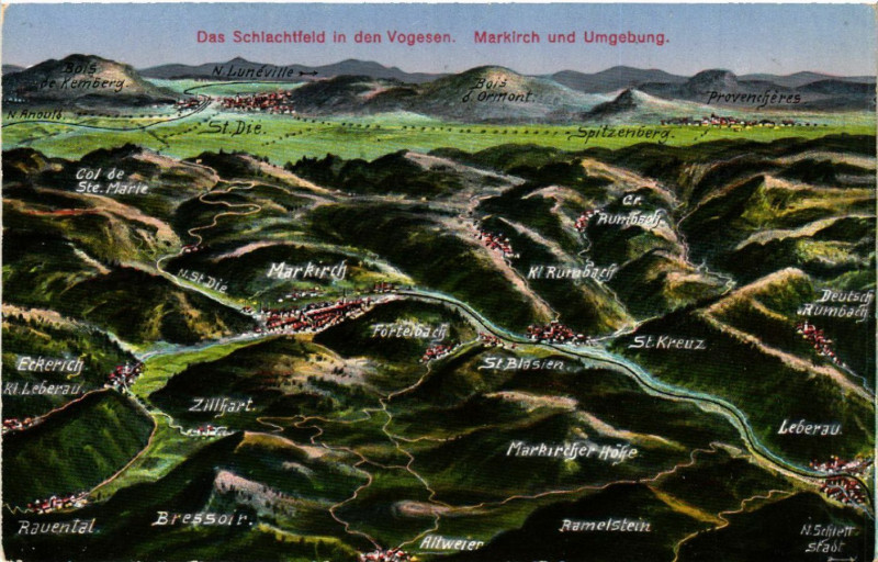 Carte postale ancienne Markirch - Sainte-Marie-aux-Mines - Umgebung - Schlachtfeld à Sainte-Marie-aux-Mines