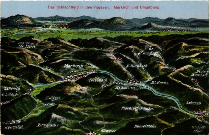 Carte postale ancienne Markirch - Sainte-Marie-aux-Mines - Umgebung - Schlachtfeld à Sainte-Marie-aux-Mines