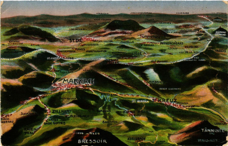 Carte postale ancienne Markirch - Sainte-Marie-aux-Mines - Umgebung - Schlachtfeld à Sainte-Marie-aux-Mines