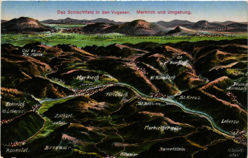 Carte postale ancienne Markirch - Sainte-Marie-aux-Mines - Umgebung - Schlachtfeld à Sainte-Marie-aux-Mines