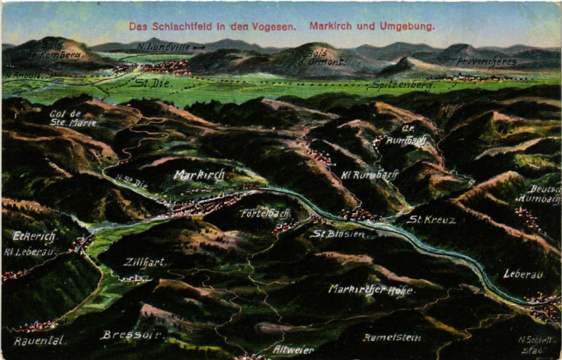 Carte postale ancienne Markirch - Sainte-Marie-aux-Mines - Umgebung - Schlachtfeld à Sainte-Marie-aux-Mines