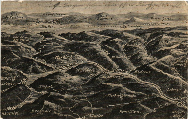 Carte postale ancienne Markirch - Sainte-Marie-aux-Mines - Umgebung - Schlachtfeld à Sainte-Marie-aux-Mines