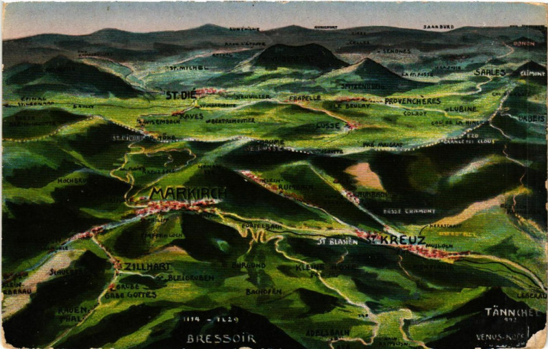 Carte postale ancienne Markirch - Sainte-Marie-aux-Mines - Umgebung - Schlachtfeld à Sainte-Marie-aux-Mines