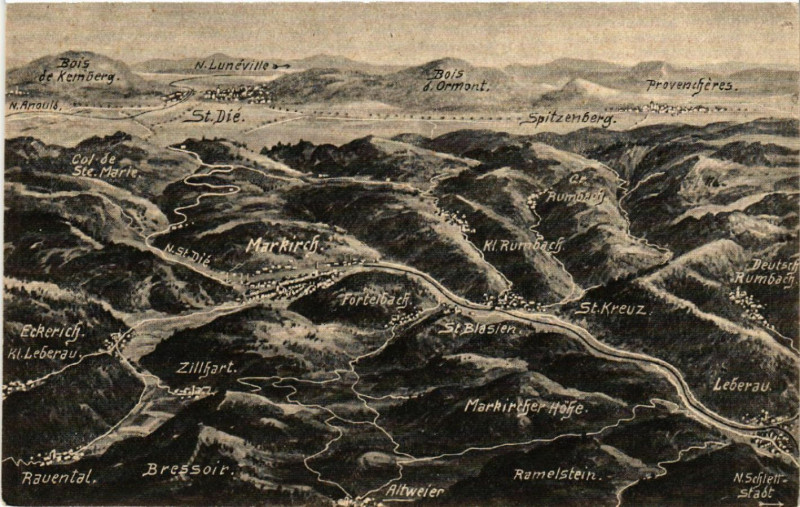 Carte postale ancienne Markirch - Sainte-Marie-aux-Mines - Umgebung - Schlachtfeld à Sainte-Marie-aux-Mines