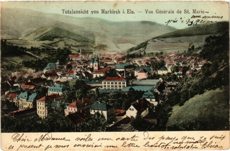 Carte postale ancienne Markirch - Sainte-Marie-aux-Mines - Totalansicht - Vue générale à Sainte-Marie-aux-Mines