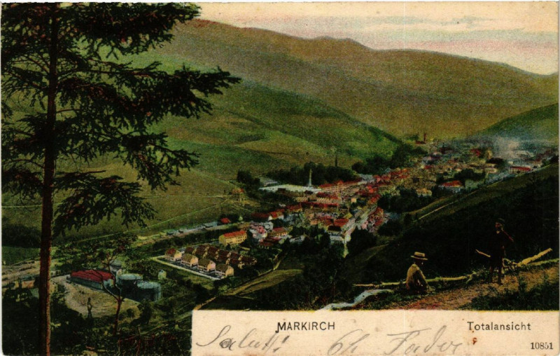 Carte postale ancienne Markirch - Sainte-Marie-aux-Mines - Totalansicht - Vue générale à Sainte-Marie-aux-Mines