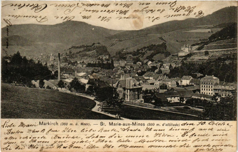 Carte postale ancienne Markirch - Sainte-Marie-aux-Mines - Panorama à Sainte-Marie-aux-Mines