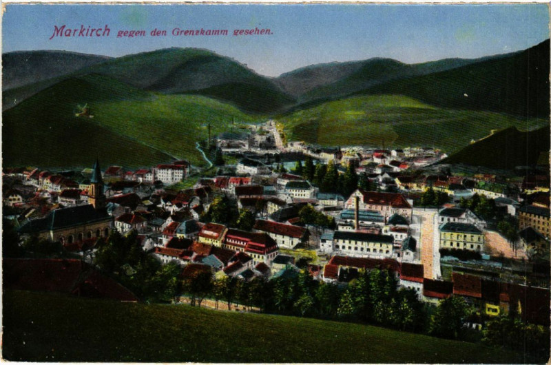 Carte postale ancienne Markirch - Sainte-Marie-aux-Mines - Gegen den Grenzkamm Gesehen à Sainte-Marie-aux-Mines