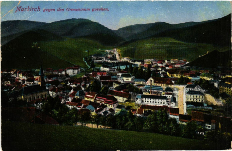 Carte postale ancienne Markirch - Sainte-Marie-aux-Mines - Gegen den Grenzkamm Gesehen à Sainte-Marie-aux-Mines
