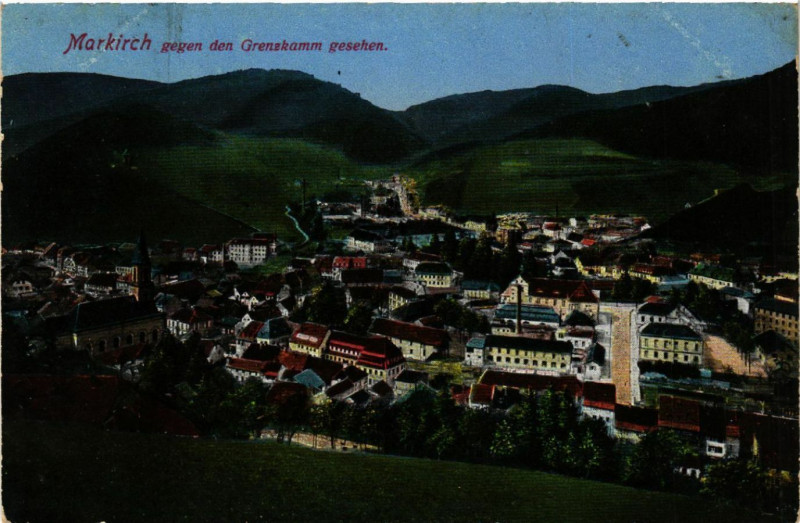 Carte postale ancienne Markirch - Sainte-Marie-aux-Mines - Gegen den Grenzkamm Gesehen à Sainte-Marie-aux-Mines