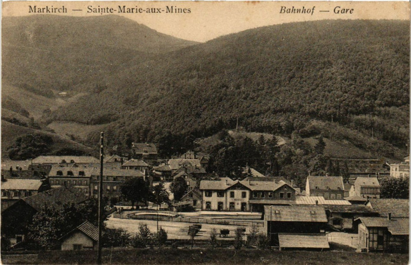 Carte postale ancienne Markirch - Sainte-Marie-aux-Mines - Gare - Bahnhof à Sainte-Marie-aux-Mines