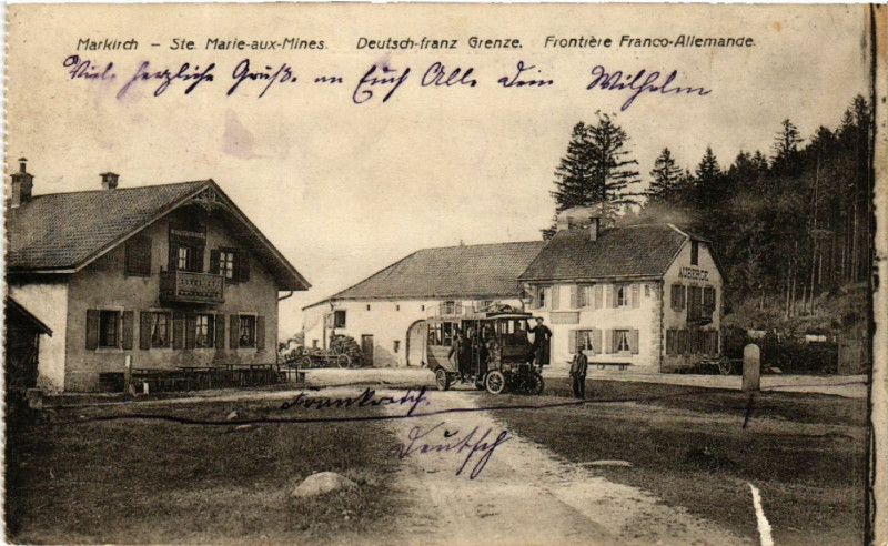 Carte postale ancienne Markirch - Sainte-Marie-aux-Mines - Frontiere Franco-Allemande à Sainte-Marie-aux-Mines