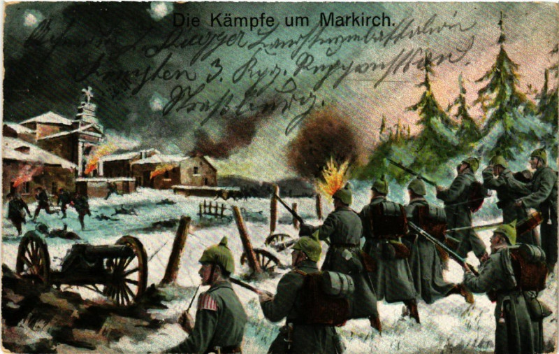 Carte postale ancienne Markirch - Sainte-Marie-aux-Mines - Die Kampfe um Markirch à Sainte-Marie-aux-Mines