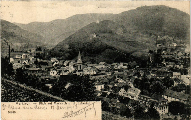 Carte postale ancienne Markirch - Sainte-Marie-aux-Mines - Blick auf Markirch à Sainte-Marie-aux-Mines