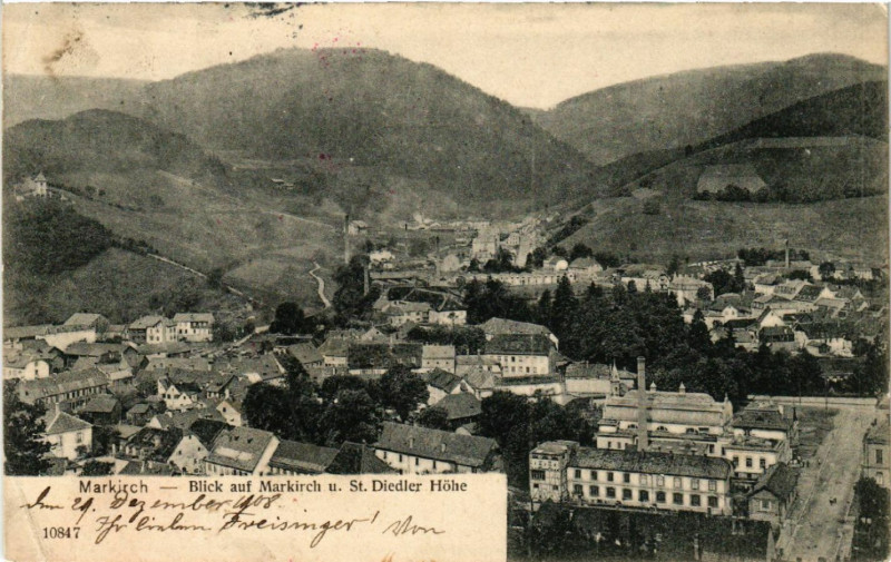 Carte postale ancienne Markirch - Sainte-Marie-aux-Mines - Blick auf Markirch à Sainte-Marie-aux-Mines
