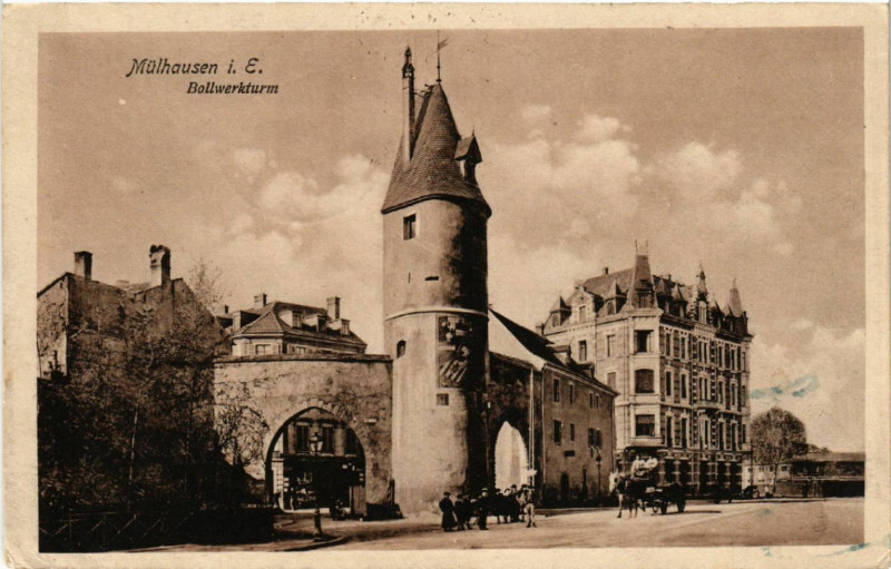 Carte postale ancienne Mulhausen i. E. - Mulhouse - Bollwerkturm à Mulhouse