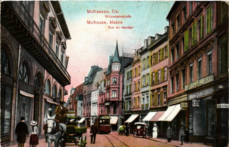 Carte postale ancienne Mulhausen - Mulhouse - Wildemannstrasse - Rue du Sauvage à Mulhouse