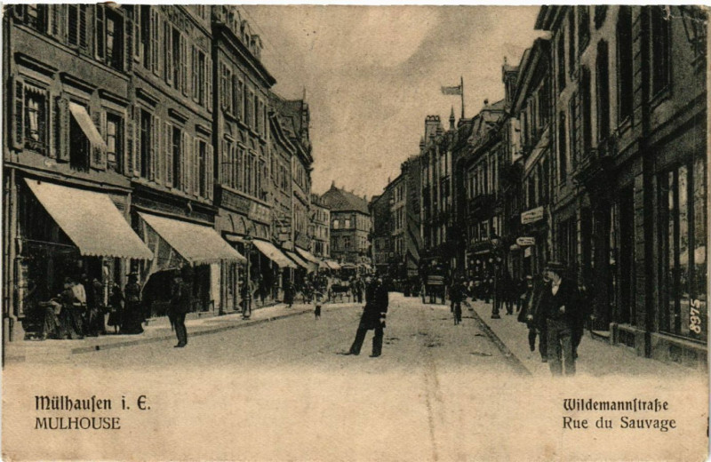 Carte postale ancienne Mulhausen - Mulhouse - Wildemannstrasse - Rue du Sauvage à Mulhouse