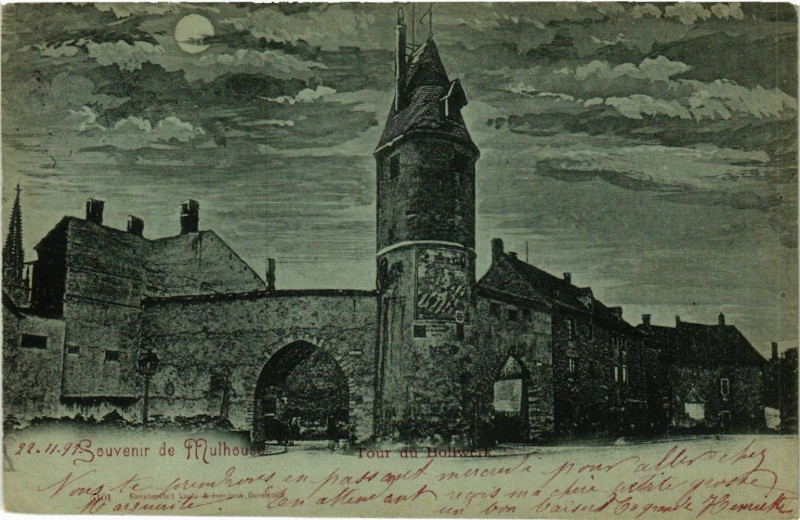 Carte postale ancienne Mulhausen - Mulhouse - Tour du Bollwerk à Mulhouse