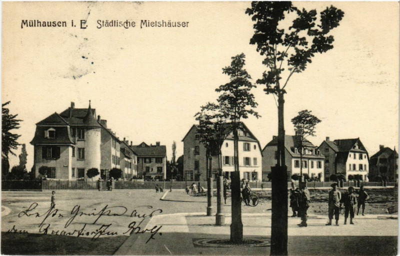Carte postale ancienne Mulhausen - Mulhouse - Stadtische Mietshauser à Mulhouse