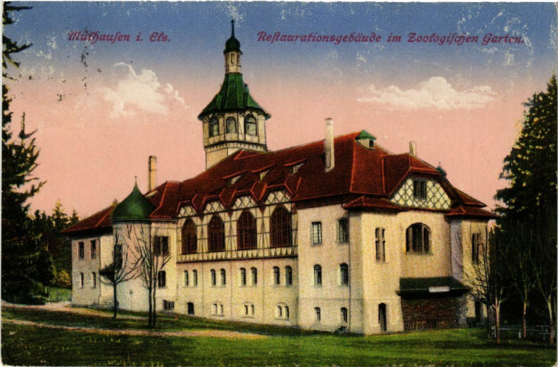 Carte postale ancienne Mulhausen Mulhouse Restaurationsgebaude im Zoologischen Garten à Mulhouse