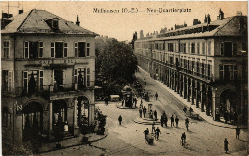 Carte postale ancienne Mulhausen - Mulhouse - Neu-Quartierplatz à Mulhouse