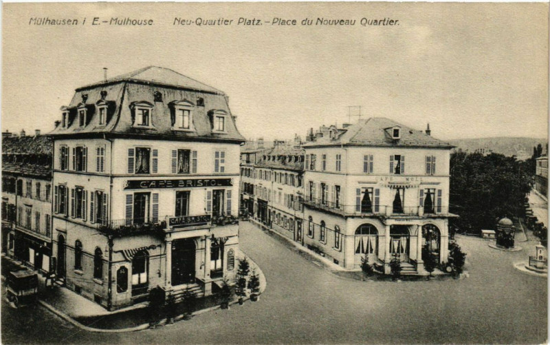 Carte postale ancienne Mulhausen - Mulhouse - Neu-Quartier Platz à Mulhouse