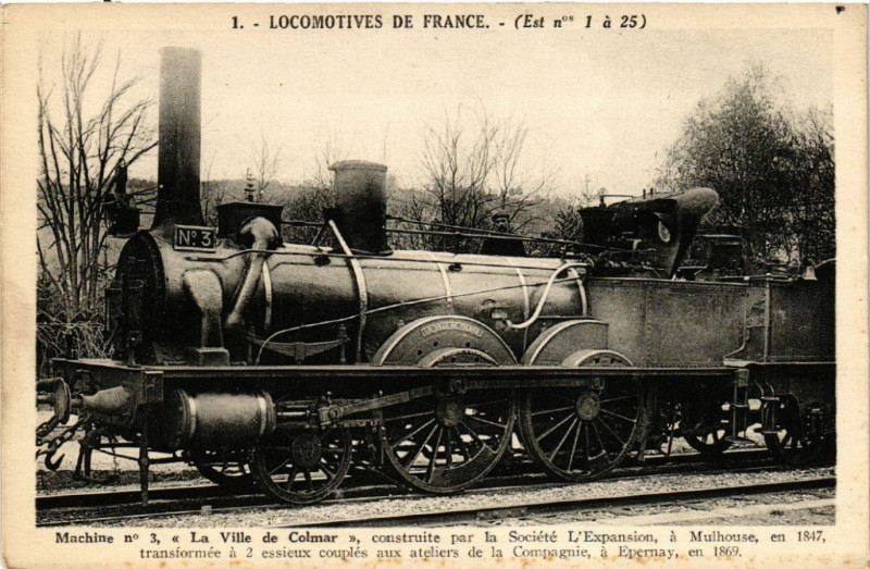 Carte postale ancienne Mulhausen Mulhouse Locomotives de France La Ville de Colmar à Mulhouse