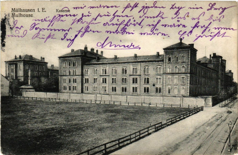 Carte postale ancienne Mulhausen - Mulhouse - Kaserne à Mulhouse