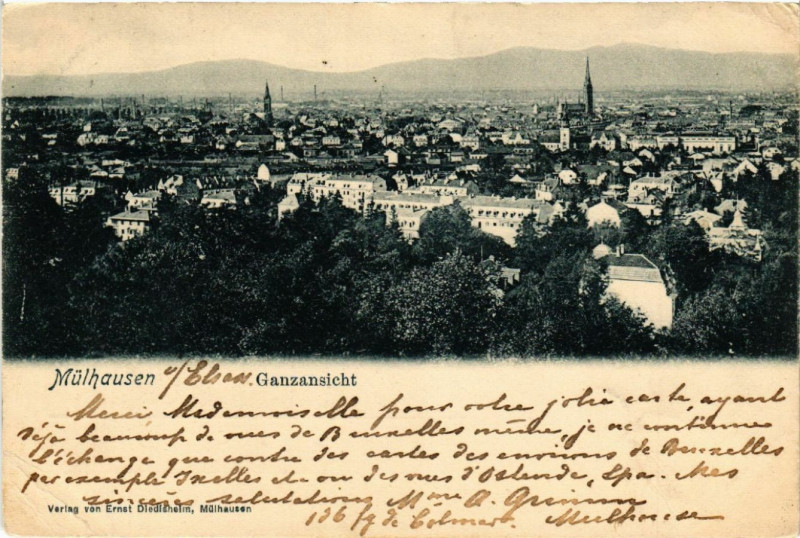 Carte postale ancienne Mulhausen - Mulhouse - Ganzansicht - Vue générale à Mulhouse