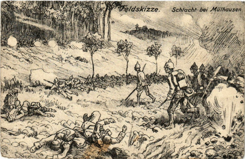 Carte postale ancienne Mulhausen - Mulhouse - Feldskizze - Schlacht b. Mulhausen à Mulhouse