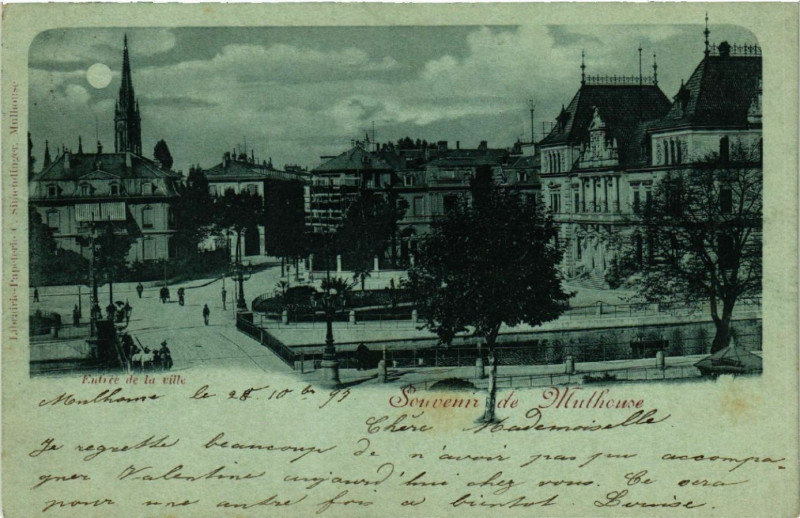 Carte postale ancienne Mulhausen - Mulhouse - Entrée de la Ville à Mulhouse