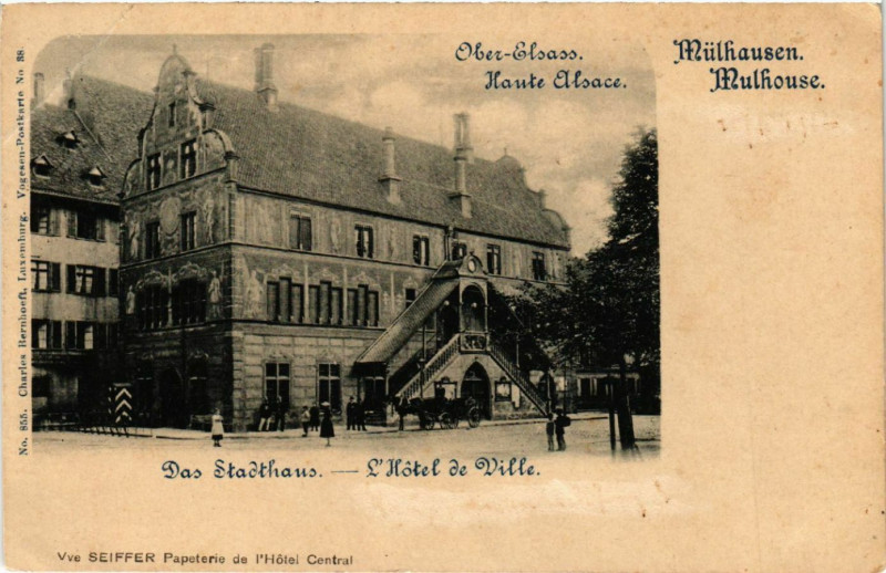 Carte postale ancienne Mulhausen - Mulhouse - Das Stadthaus - L'Hotel de Ville à Mulhouse