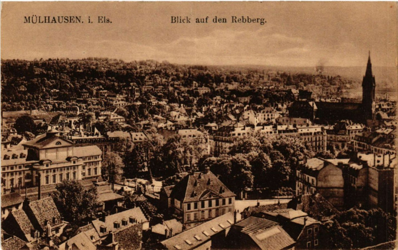 Carte postale ancienne Mulhausen - Mulhouse - Blick auf den Rebberg à Mulhouse