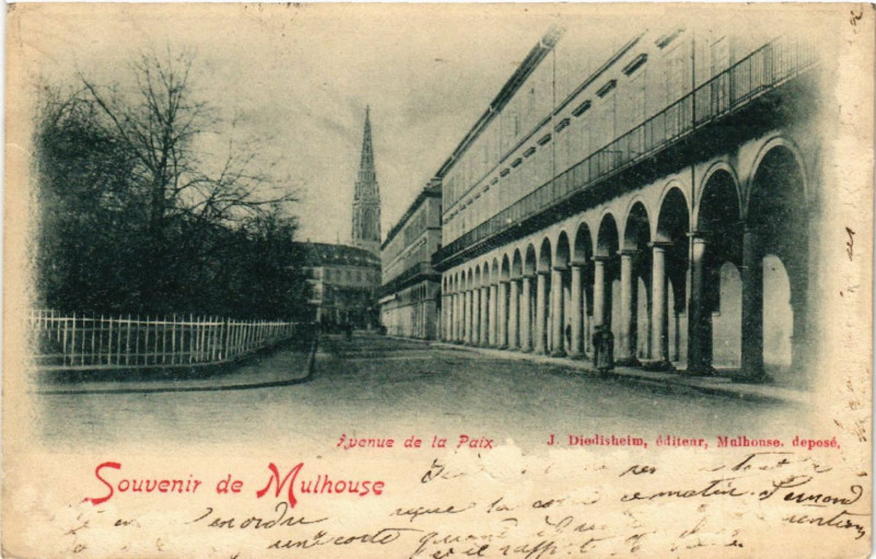 Carte postale ancienne Mulhausen - Mulhouse - Avenue de la Paix à Mulhouse