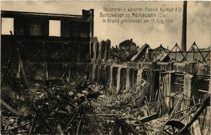 Carte postale ancienne Burtzweiler b. Mulhausen Mulhouse Spinnerei-u. Weberei-Fabrik à Mulhouse