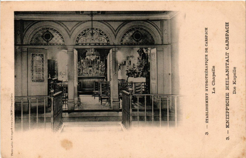 Carte postale ancienne Etabl. Hydrotherapique de Carspach - La Chapelle à Carspach