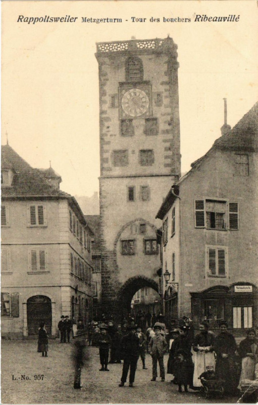 Carte postale ancienne Rappoltsweiler METZgerturm - Tour des bouchers Ribeauville à Ribeauvillé