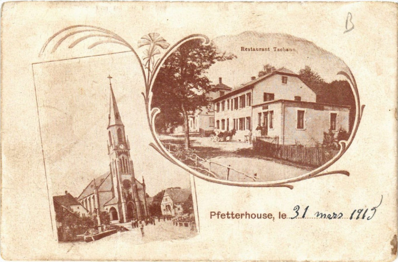 Carte postale ancienne Pfetterhouse le 31 mars 1915 à Pfetterhouse