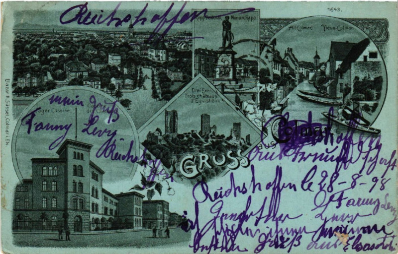 Carte postale ancienne Gruss aus Colmar à Colmar