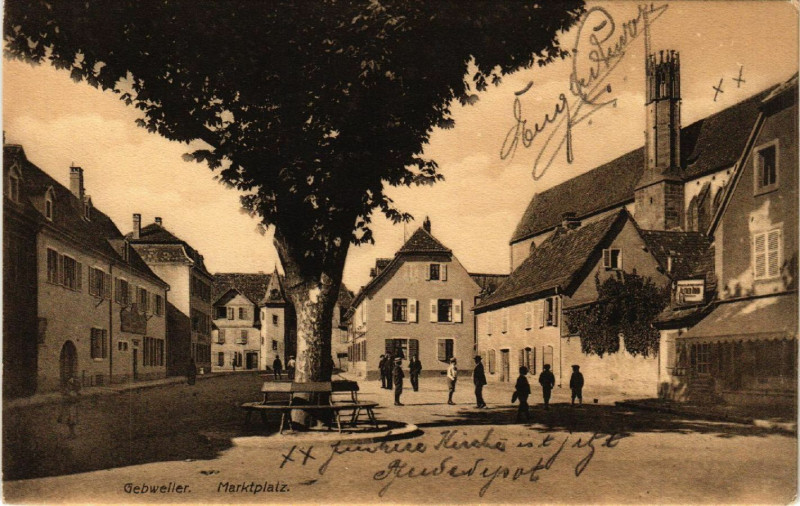 Carte postale ancienne Gebweiler - Marktplatz
