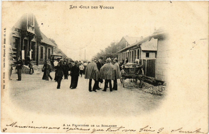 Carte postale ancienne Les Cols des Vosges - A la Frontiere de la Schlucht