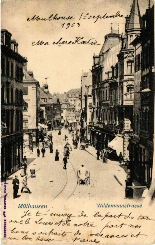 Carte postale ancienne Grusss aus Winzenheim - Hauptstrasse